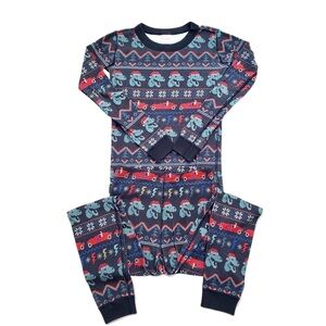 Hanna Andersson Pajamas Youth Christmas Dinosaur Racecar Organic Long Sleeve 10
